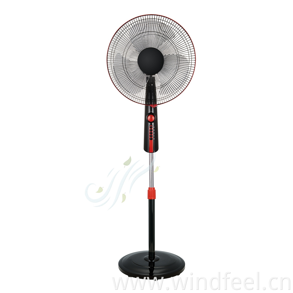 16" 18 Inch Stand Fan 5 AS Blade Heavy Cross Base 3 Speed Control Oscillating Function Cooling Air Standing Fan Plastic Grill